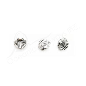 (CLOSE OUT) BEADS - METAL SHELL (PK 100) 11 MM W X 3 MM T