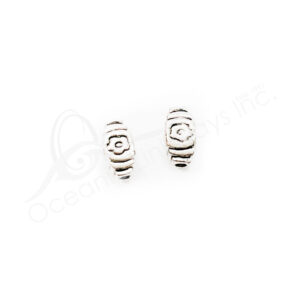 (CLOSE OUT) BEADS - METAL OVAL EYE (PK 100) 9 MM L X 4 MM T