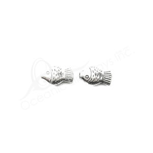 (CLOSE OUT) BEADS - METAL FISH (PK 100) 1.5 CM L X 4 MM T