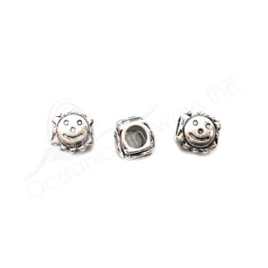 (CLOSE OUT) BEADS - METAL SMILEY SUN (PK 50) 9 MM W X 7 MM T
