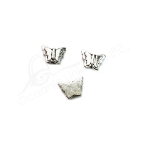 (CLOSE OUT) BEADS - METAL BUTTERFLY WITH FLAT BACK (PK 100) 1 CM W X 3 MM T