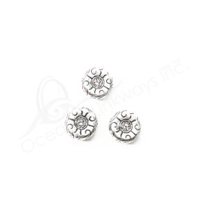 (CLOSE OUT) BEADS - METAL CHINESE SYMBOL (PK 50) 11 MM D X 4 MM T