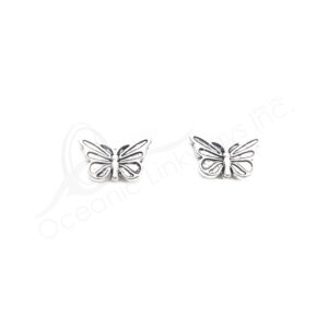 (CLOSE OUT) BEADS - METAL BUTTERFLY (PK 50) 1.5 CM W X 3 MM T