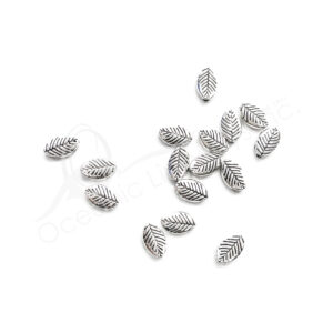 (CLOSE OUT) BEADS - METAL OVAL LEAF (PK 16) 9 MM L X 3 MM T