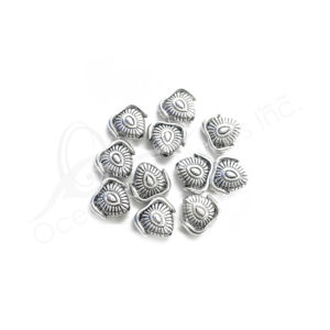 (CLOSE OUT) BEADS - METAL TRIANGLE SHAPE (PK 12) 1 CM W X 3 MM T