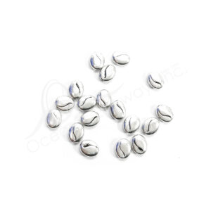(CLOSE OUT) BEADS - METAL OVAL 2 TONES (PK 18) 1 CM L X 3 MM T