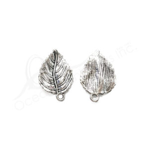 (CLOSE OUT) BEADS - METAL LEAF (PK 8) 2.5 CM L X 1 MM T
