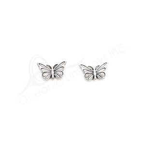 (CLOSE OUT) BEADS - METAL BUTTERFLY (PK 10) 1.5 CM W X 2 MM T