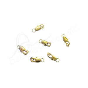 (CLOSE OUT) BEADS - METAL, GOLD CLASP (PK 6) 1.5 CM L X 2 MM T