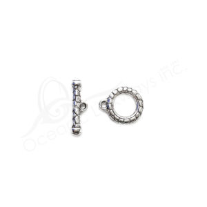 (CLOSE OUT) BEADS - METAL TOGGLE CLASP (PK 3 PAIRS) 2 CM D X 3 MM T