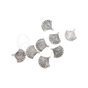 (CLOSE OUT) BEADS - METAL SHELL (PK 8) 2.5 CM W X 1MM T