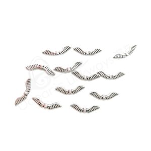 (CLOSE OUT) BEADS - METAL ANGEL WINGS SPACER (PK 12) 2.5 CM W X 2 MM T