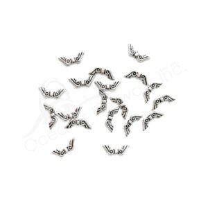 (CLOSE OUT) BEADS - METAL ANGEL WINGS SPACER (PK 20) 1.5 CM W X 1 MM T
