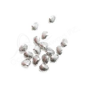 (CLOSE OUT) BEADS - METAL ROUNDED SHELL (PK 16) 1 CM W X 5 MM T
