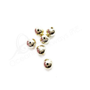(CLOSE OUT) BEADS - METAL, GOLD SHINY BALL (PK 17-9G) 1 CM W