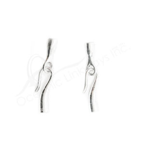 (CLOSE OUT) BEADS - METAL HOOK (PK 2 PAIRS) 3 CM L X 5 MM T