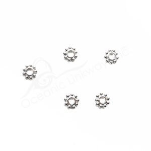(CLOSE OUT) BEADS - METAL FLOWER SPACER (PK 5) 6 MM D X 1 MM T