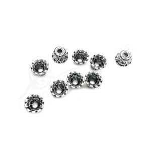(CLOSE OUT) BEADS - METAL LONG CAP (PK 16) 0.5"