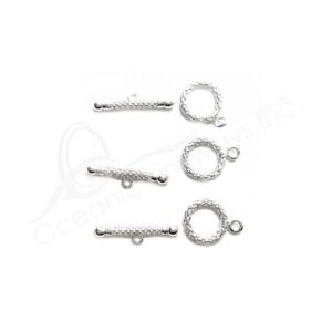 (CLOSE OUT) BEADS - METAL TOGGLE CLASP (PK 3 PAIRS) 1.5 CM D X 3 MM T
