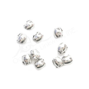 (CLOSE OUT) BEADS - METAL CAT HEAD (PK 18) 7 MM W X 6 MM D