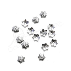(CLOSE OUT) BEADS - METAL CAP STAR (PK 16) 13 MM W