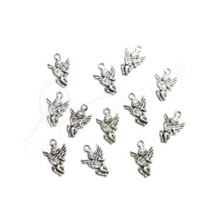 (CLOSE OUT) BEADS - METAL CHERUB (PK 12) 1.5 CM L X 1 MM T