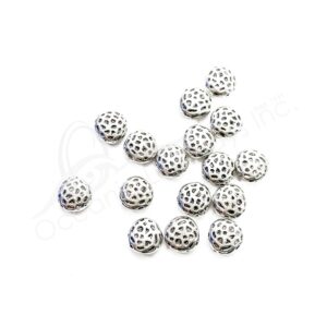 (CLOSE OUT) BEADS - METAL ABSTRACT (PK 16) 1 CM W X 4 mm T