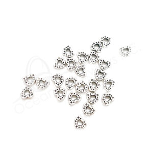 (CLOSE OUT) BEADS - METAL HEART WITH HOLE (PK 25) 7 MM W X 3 MM T