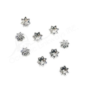 (CLOSE OUT) BEADS - METAL CAP STAR (PK 40) 9 MM W