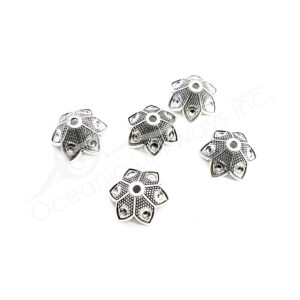 (CLOSE OUT) BEADS - METAL BIG CAP FLOWER (PK 5) 2 CM W X 1 CM L