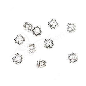(CLOSE OUT) BEADS - METAL CAP SPIRALS (PK 16) 1CM W