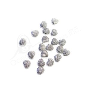 (CLOSE OUT) BEADS - METAL TEXTURED HEART (PK 20) 1 CM W X 3 MM T