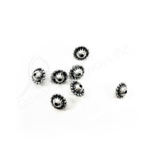 (CLOSE OUT) BEADS - METAL CONE FLOWER 1 CM D X 7 MM T