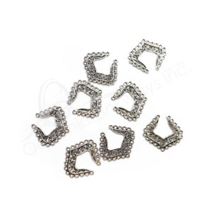 (CLOSE OUT) BEADS - METAL SETTINGS 21 LOOPS (PK 8) 33 MM W X 1 MM T