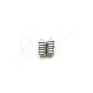 (CLOSE OUT) BEADS - METAL DOUBLE WAY TUBE MAGNETIC (PK 2) 16 MM L