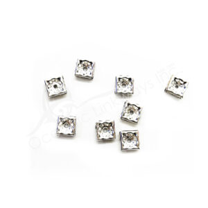 (CLOSE OUT) BEADS - METAL SQUARE SPACER (PK 8) 7 MM W X 3 MM T
