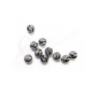 (CLOSE OUT) BEADS - METAL YIN YANG BALL (PK 10) 9 MM L X 7 MM D