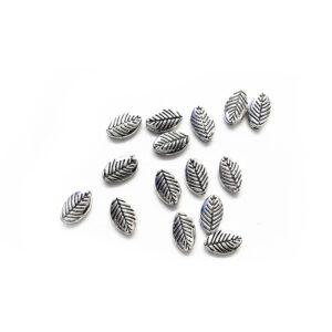 (CLOSE OUT) BEADS - METAL OVAL FLAT LEAF (PK 16) 9 MM L X 2 MM T