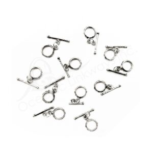 (CLOSE OUT) BEADS - METAL TOGGLE CLASP (PK 50 PAIRS) 1 CM D X 2 MM T