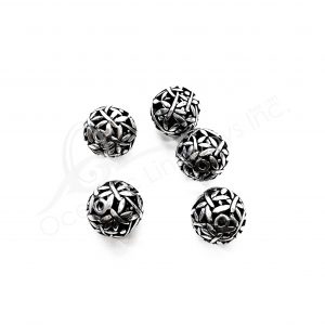 (CLOSE OUT) BEADS - METAL DRAGONFLIES BALL (PK 20) 18 MM D