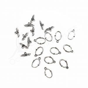 (CLOSE OUT) BEADS - METAL TOGGLE CLASP CHRISTMAS (PK 100 PAIRS) 2 CM L X 1 MM T