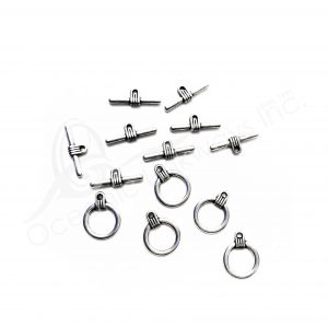 (CLOSE OUT) BEADS - METAL TOGGLE CLASP (PK 50 PAIRS) 1.5 CM D X 1 MM T