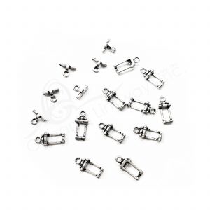 (CLOSE OUT) BEADS - METAL TOGGLE CLASP RECTANGULAR (PK 50 PAIRS) 1.5 CM L X 1 MM T