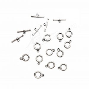 (CLOSE OUT) BEADS - METAL TOGGLE CLASP (PK 100 PAIRS) 1 CM D X 2 MM T