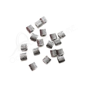 (CLOSE OUT) BEADS - METAL SQUARE WOOD TEXTURE (PK 100) 7 MM L X 3 MM T