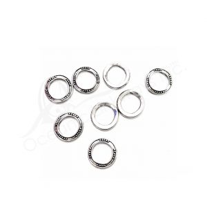 (CLOSE OUT) BEADS - METAL RING WITH DOTS (PK 100) 1.5 CM D X 2 MM T