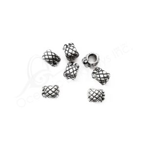 (CLOSE OUT) BEADS - METAL PINEAPPLE (PK 50) 1 CM L X 7 MM D