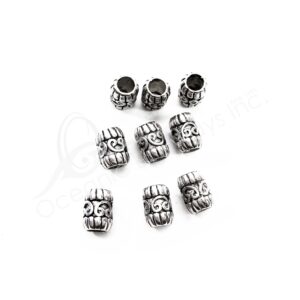 (CLOSE OUT) BEADS - METAL TUBE COLUMN (PK 50) 12 MM L X 7 MM D