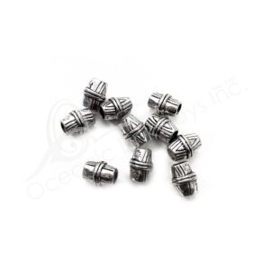 (CLOSE OUT) BEADS - METAL DIAMOND SHAPE TUBE (PK 50) 1 CM L X 7 MM D