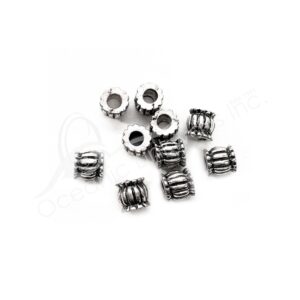 (CLOSE OUT) BEADS - METAL FLOWER SHAPE TUBE (PK 50) 9 MM L X 9 MM D